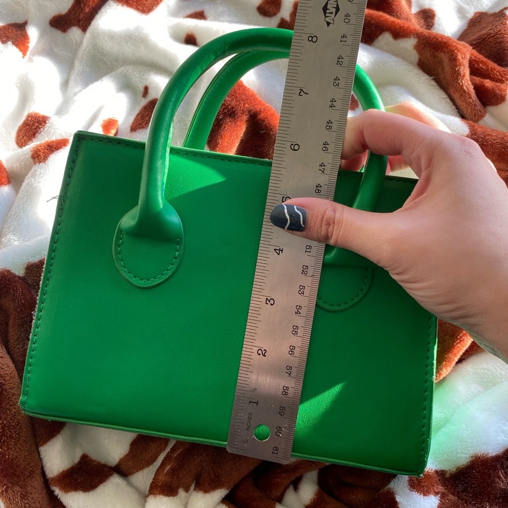 🖤5/$20 Bright Green Mini Tote Crossbody Bag - Picture 6 of 11